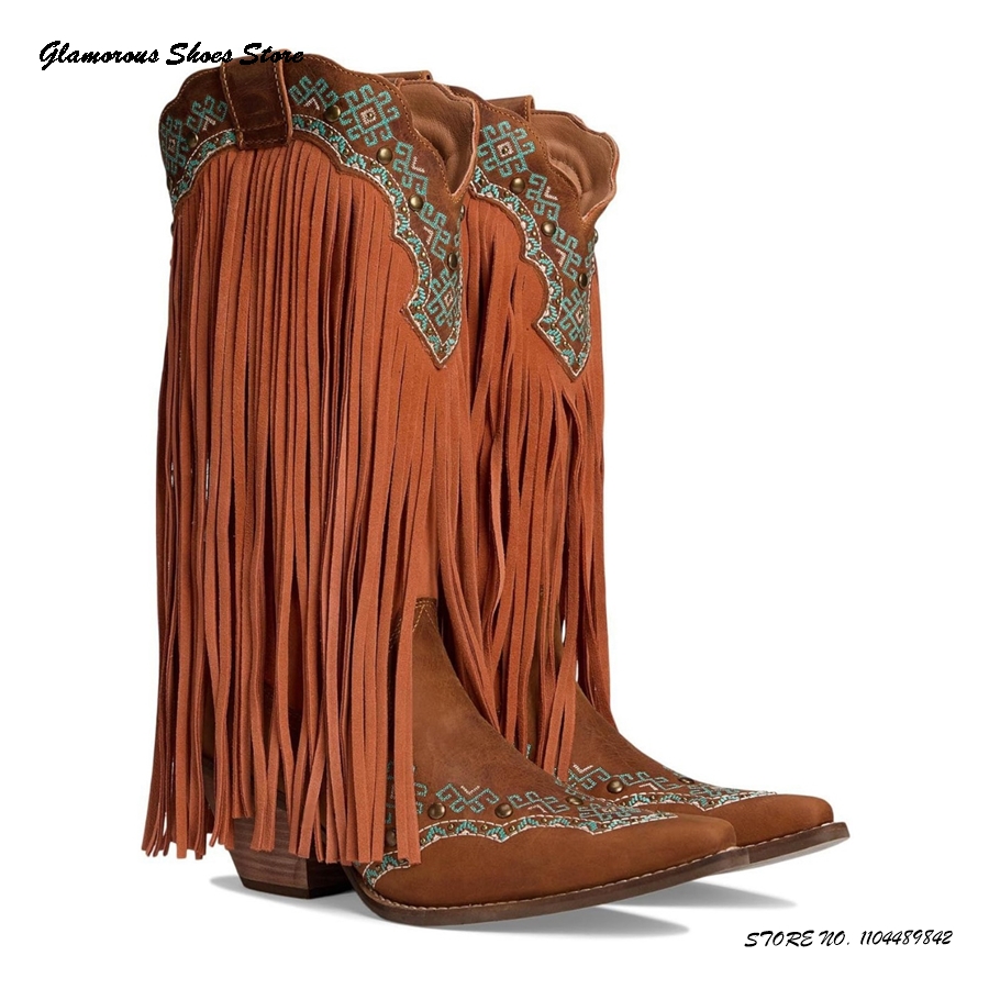 Western Cowgirl Boot - Spring Autumn Fringed Cowgirls Boots Women's