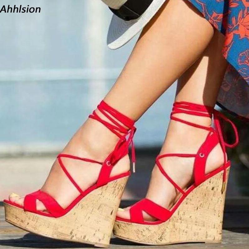 Cork Wedge Sandal - Ahhlsion Women Gladiator Sandals Wedges Heels