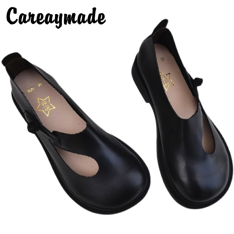 Women Shoes Heels - Careaymade-Genuine leather big shoes retro national