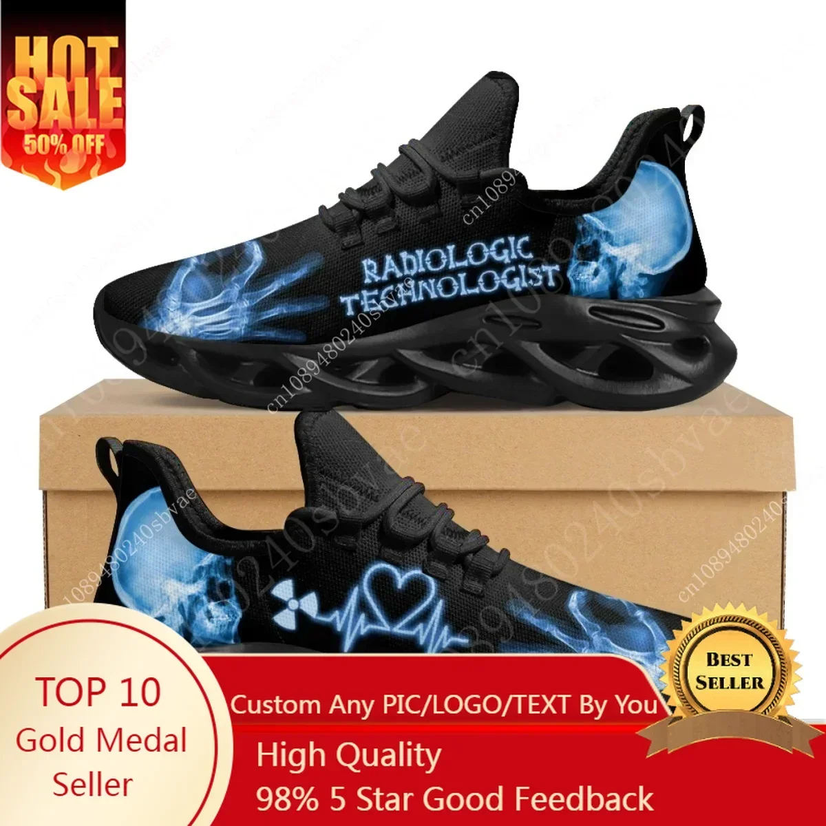 Women Shoes Sneakers - Radiologic Technologist Sneakers Men Wome Skeleton