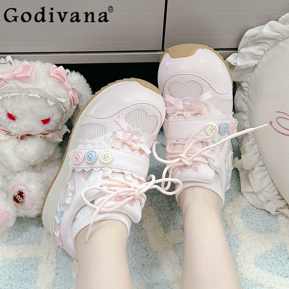 Women Shoes Sneakers - Japanese Cute Girls Sweet Lo Sneakers