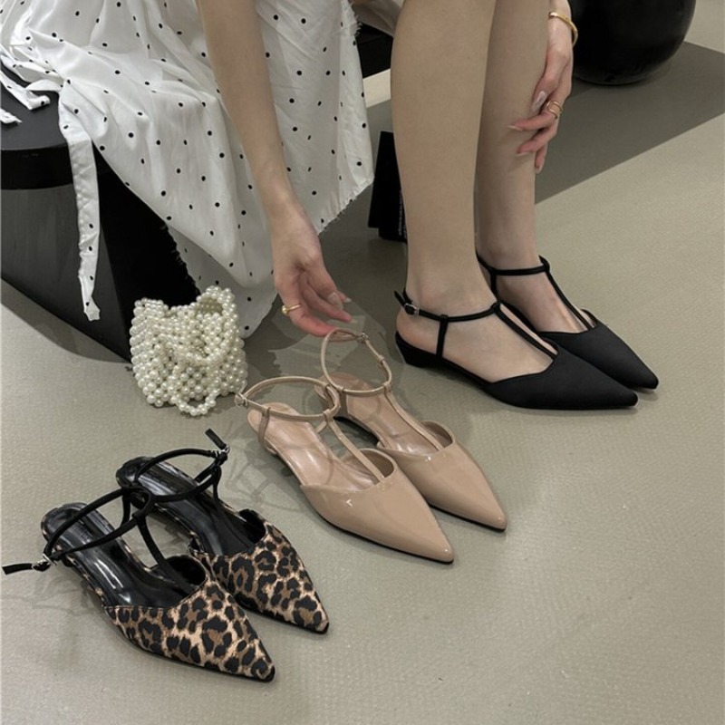 Women'S Shoes Kitten Heels - Womens Pointed Toe T-Strap Kitten Heels