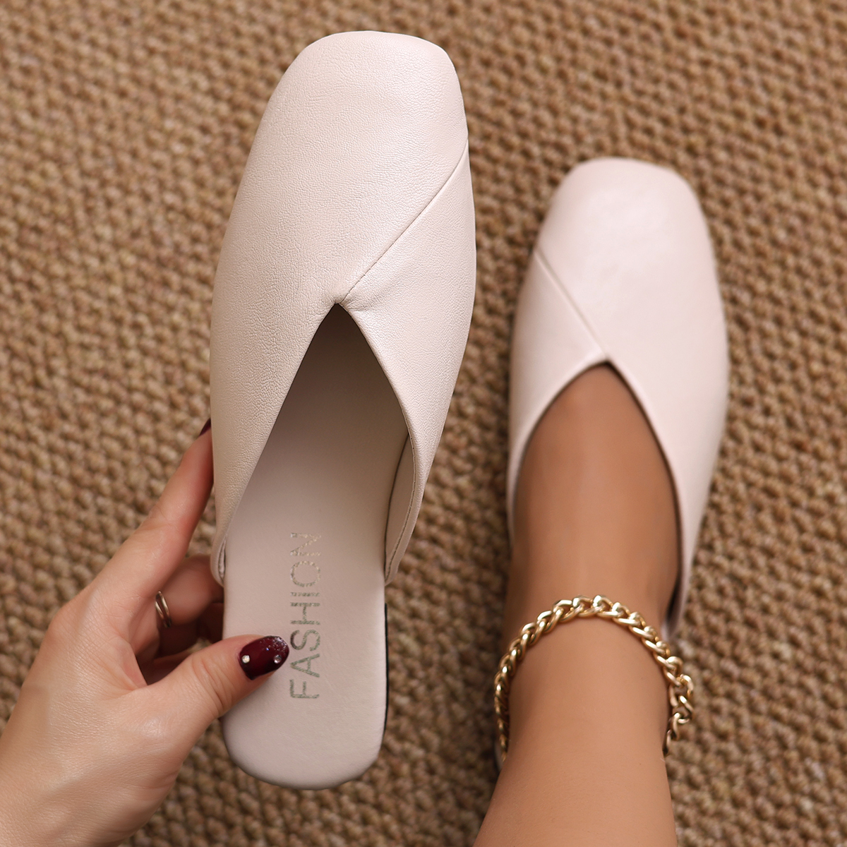 Women's Fashion Square Toe V-c - Slip On Mule Flat recensie en prijs