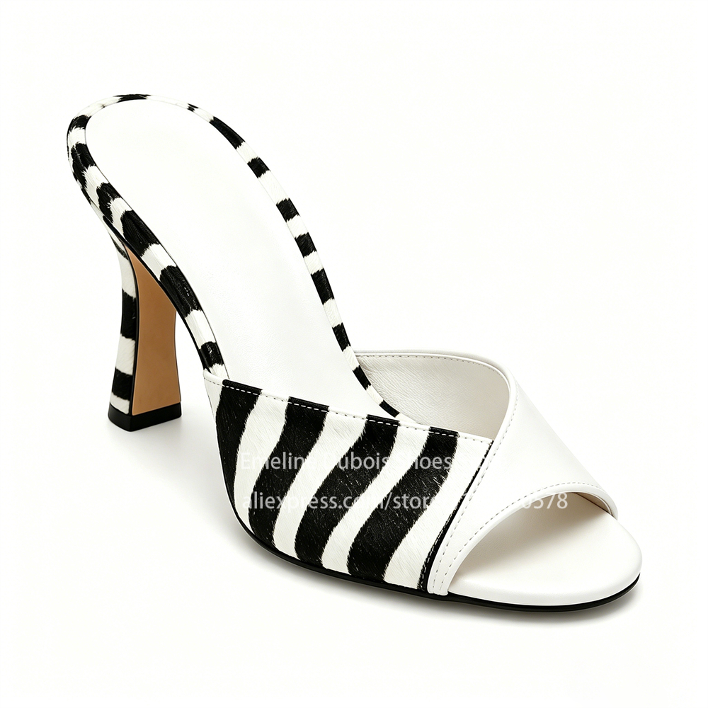 Zebra Print Peep Toe Mid Heel  - Women'S Shoes Kitten Heels recensie en prijs