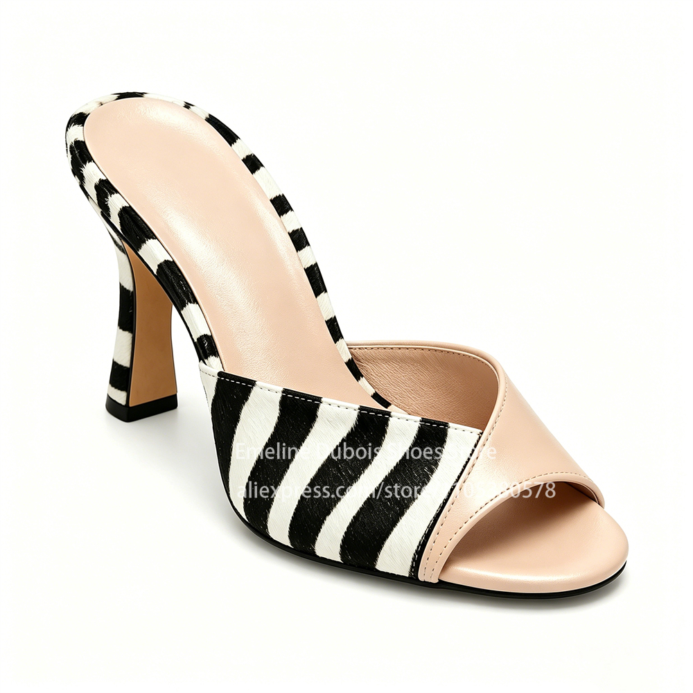 Zebra Print Peep Toe Mid Heel  - Women'S Shoes Kitten Heels recensie en prijs