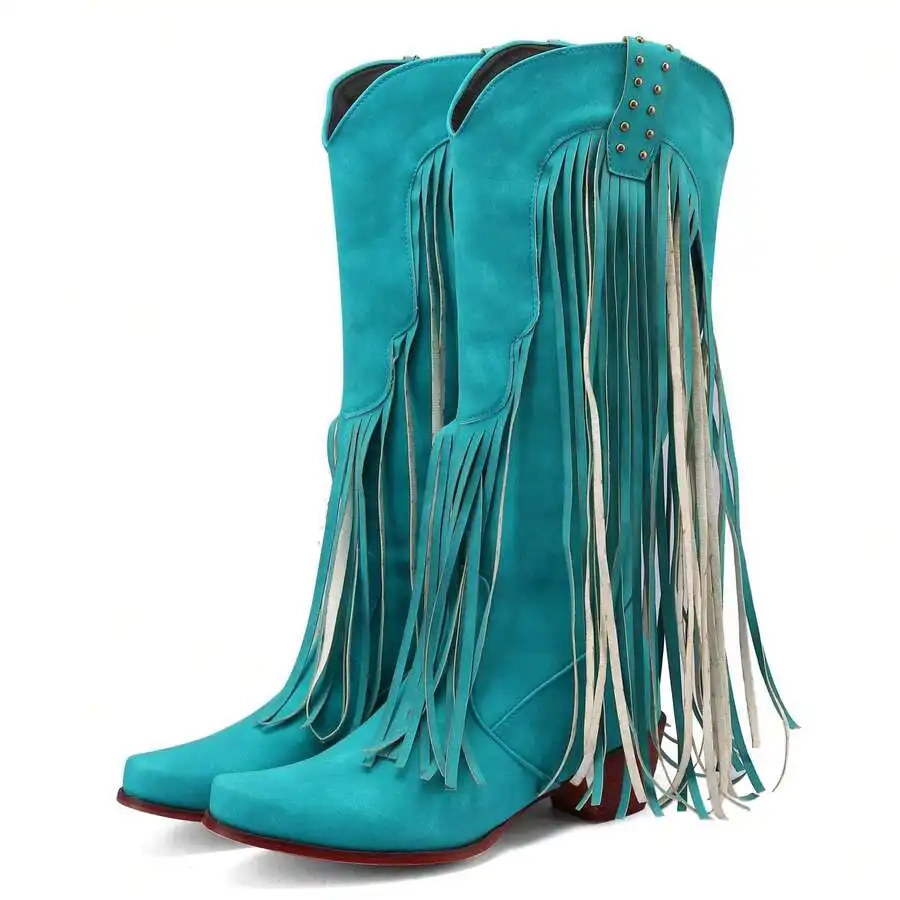 Womens Vintage Fringe Knee Hig - Western Cowgirl Boot recensie en prijs