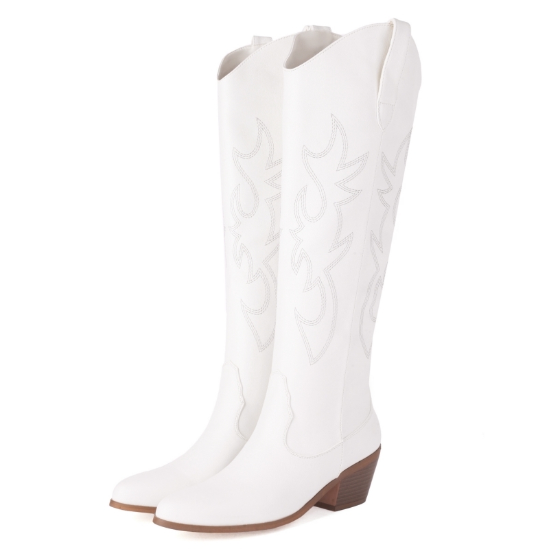 White Women's Knee High Boots  - Western Cowgirl Boot recensie en prijs