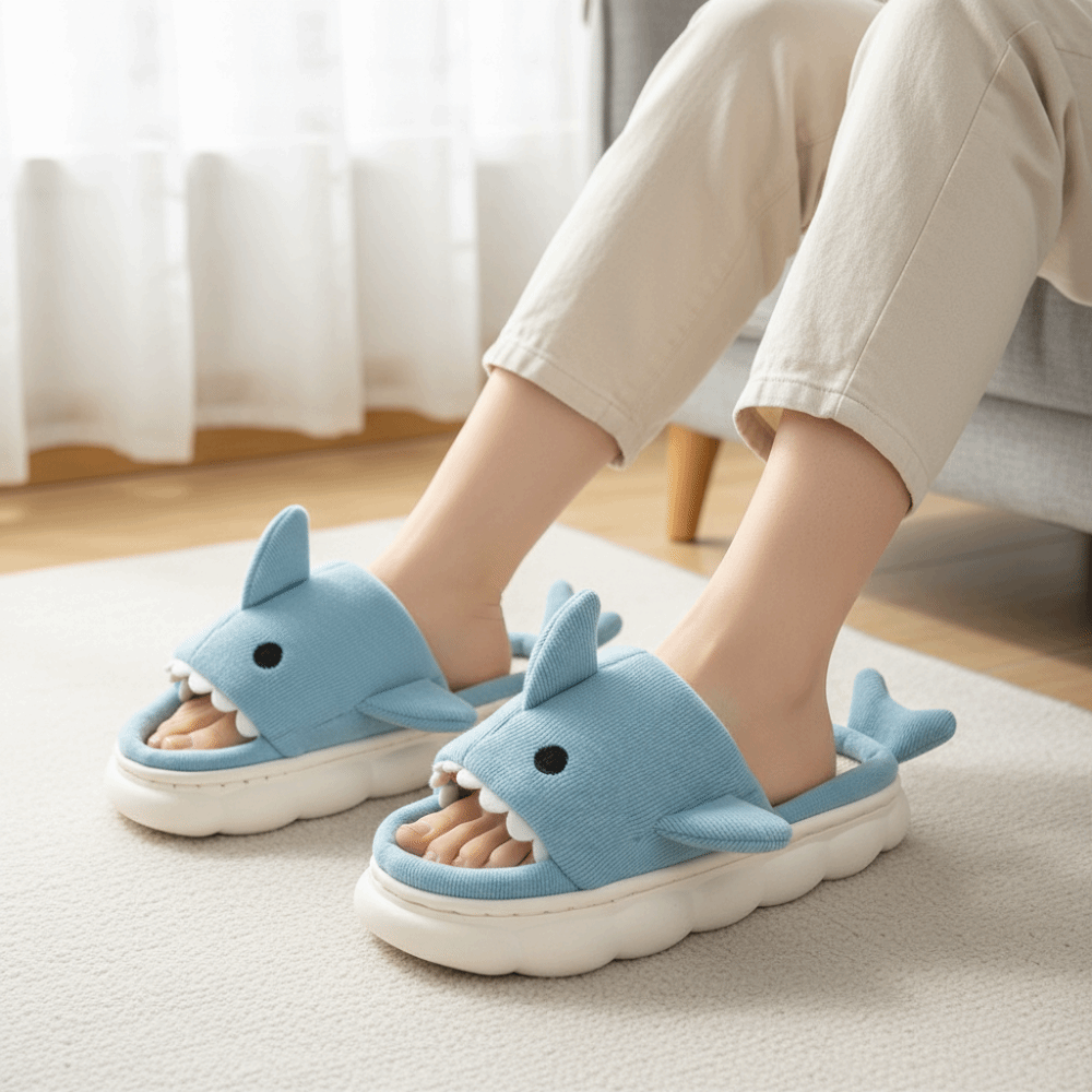 Linen Shark Plush Slippers Win - Fluffy Fur Slipper recensie en prijs