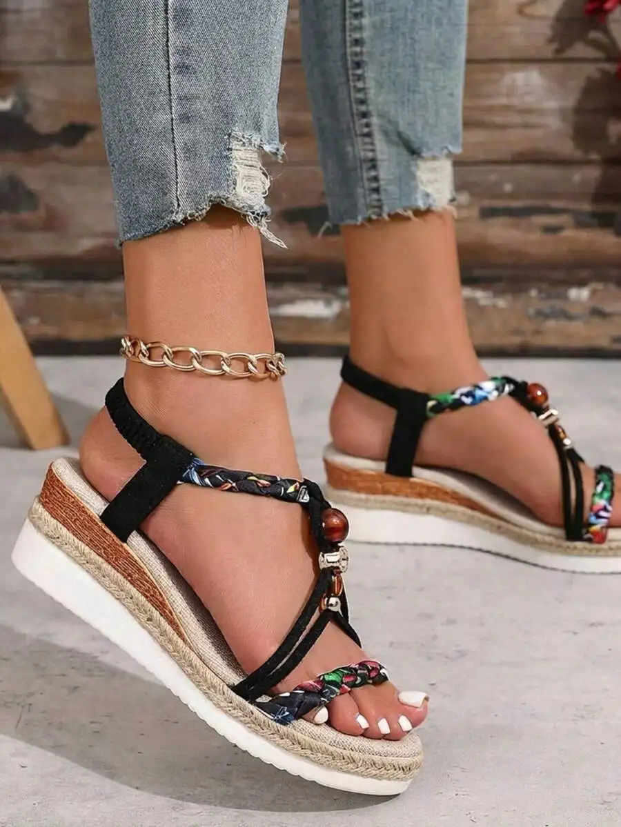 Bohemian Wedge Sandals With Be - Cork Wedge Sandal recensie en prijs