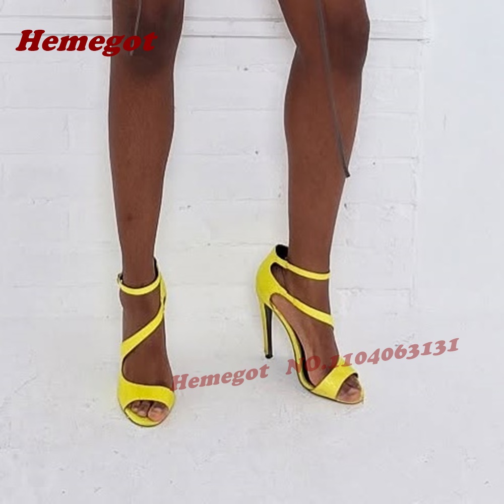 Neon Yellow Snake Print Sandal - Women'S Shoes Yellow recensie en prijs