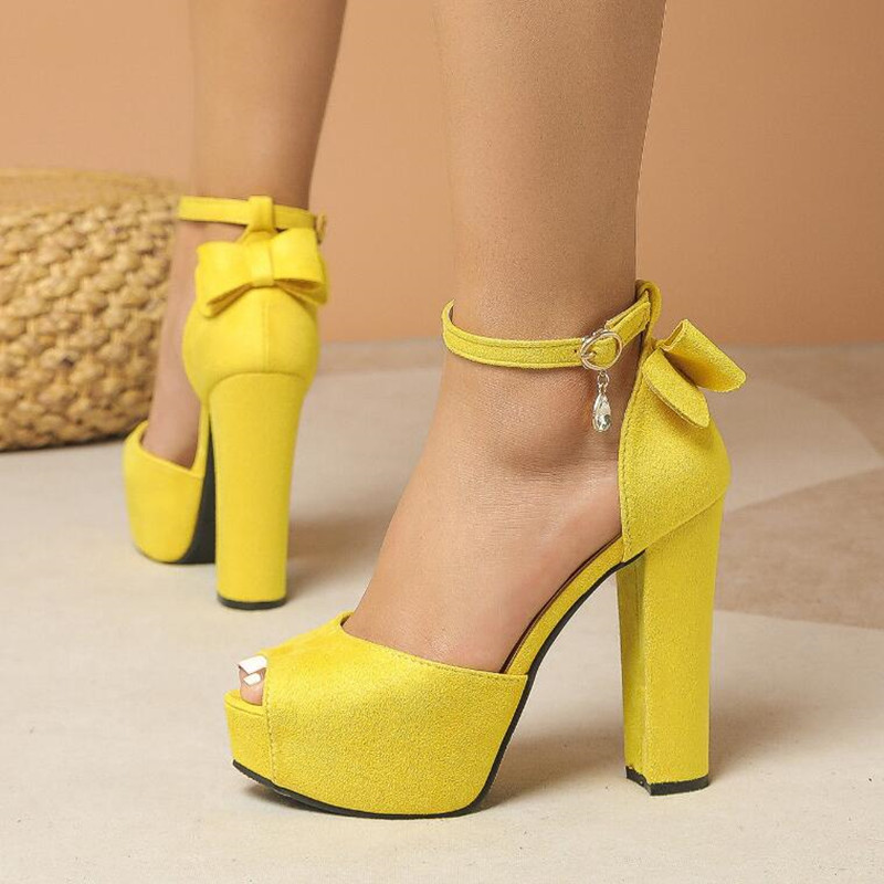 2026 Yellow Suede Fashion Peep - Women'S Shoes Yellow recensie en prijs