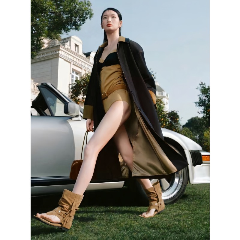 Studed Clip-Toe Block Heel San - Cork Wedge Sandal recensie en prijs