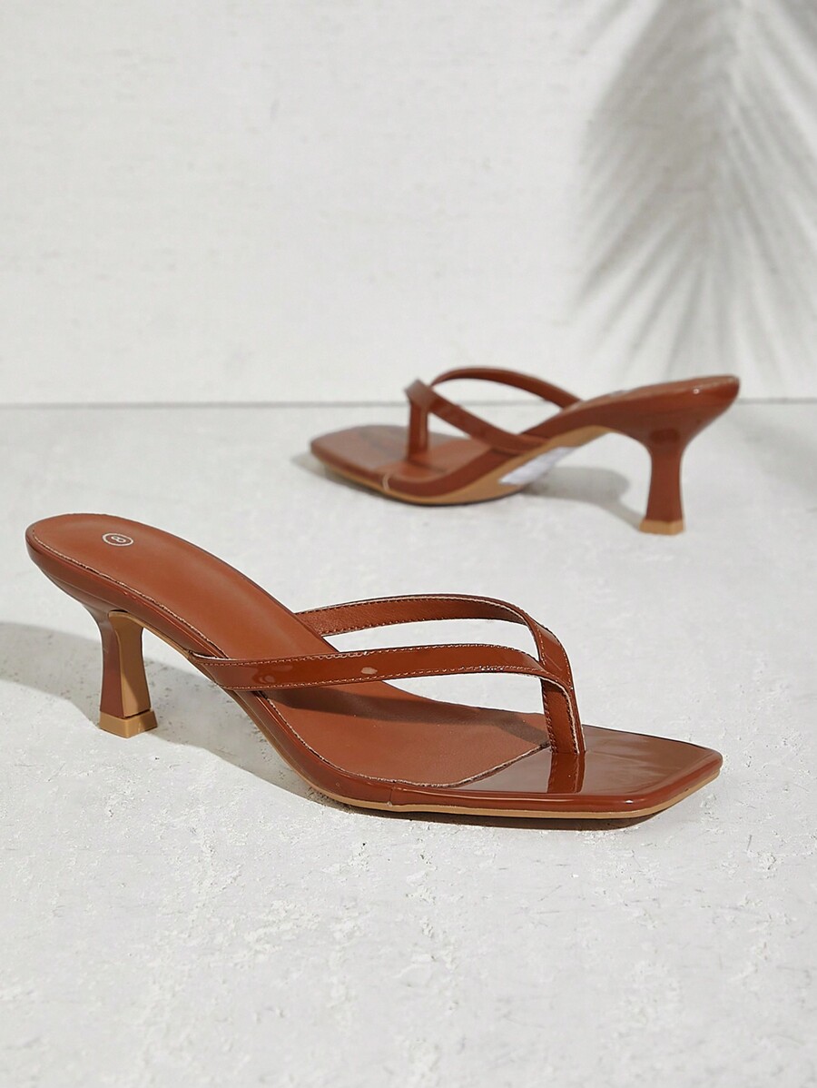 Square Toe Thong Slip-On Low H - Women'S Shoes Kitten Heels recensie en prijs