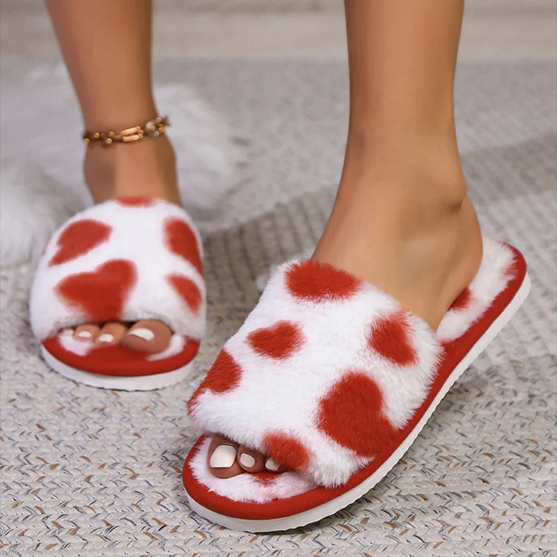 Warm Fluffy Fur Heart Pattern  - Fluffy Fur Slipper recensie en prijs