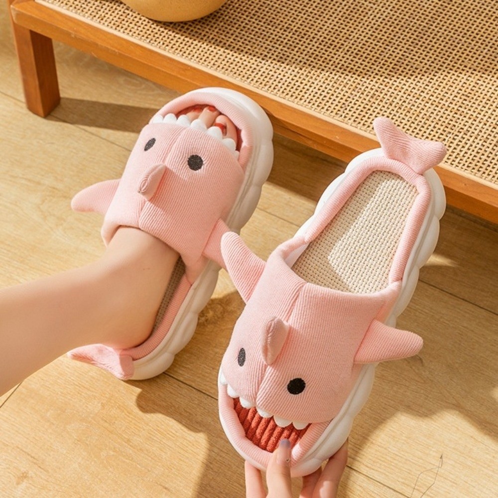 Cartoon Linen Shark Slippers S - Fluffy Fur Slipper recensie en prijs