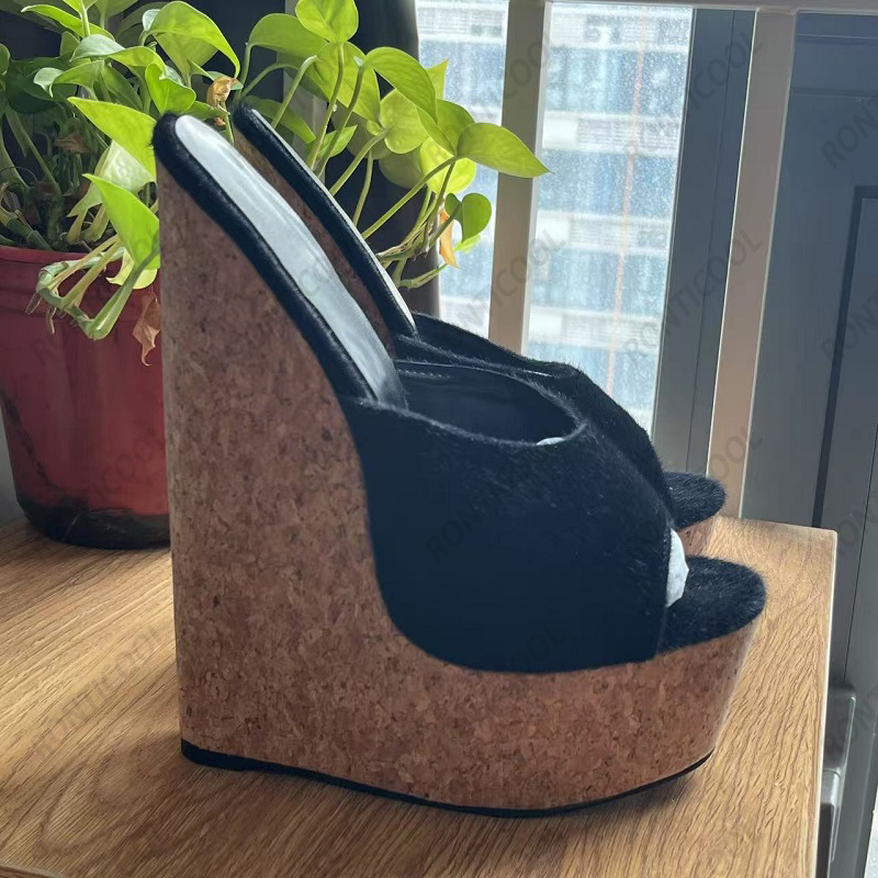 Ronticool Handmade Women's Bla - Cork Wedge Sandal recensie en prijs