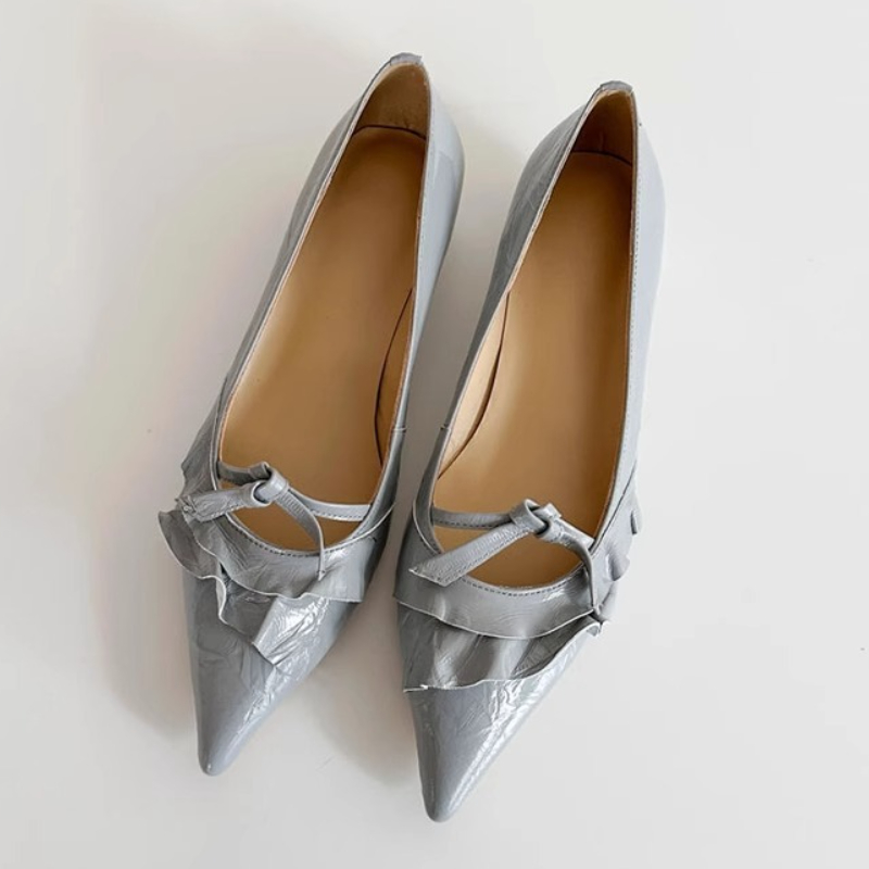 Elegant Leather Ruffles Low-he - Women'S Shoes Kitten Heels recensie en prijs