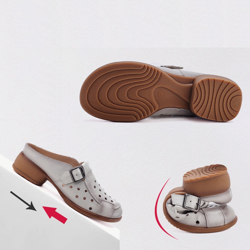 New Cow leather low heel sanda - Slip On Mule Flat recensie en prijs