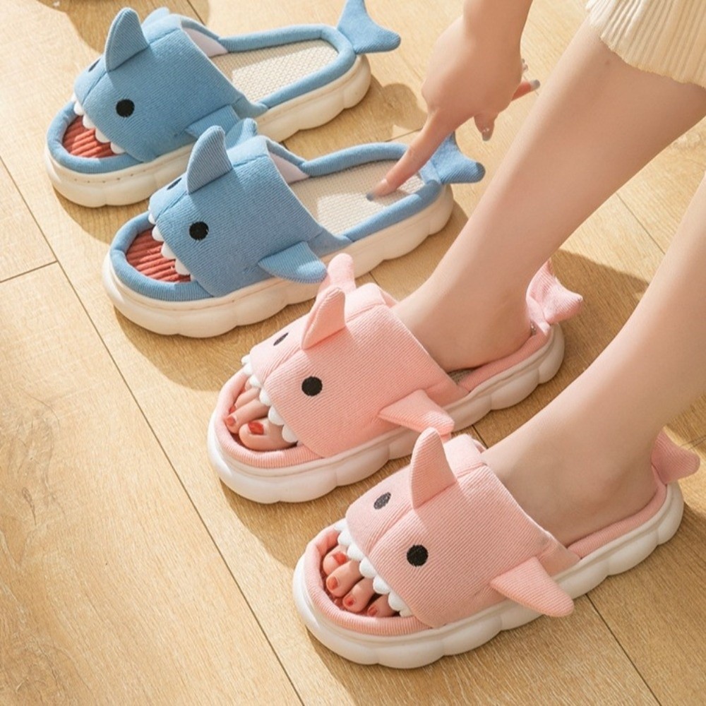 Cute Linen Shark Slippers Slid - Fluffy Fur Slipper recensie en prijs