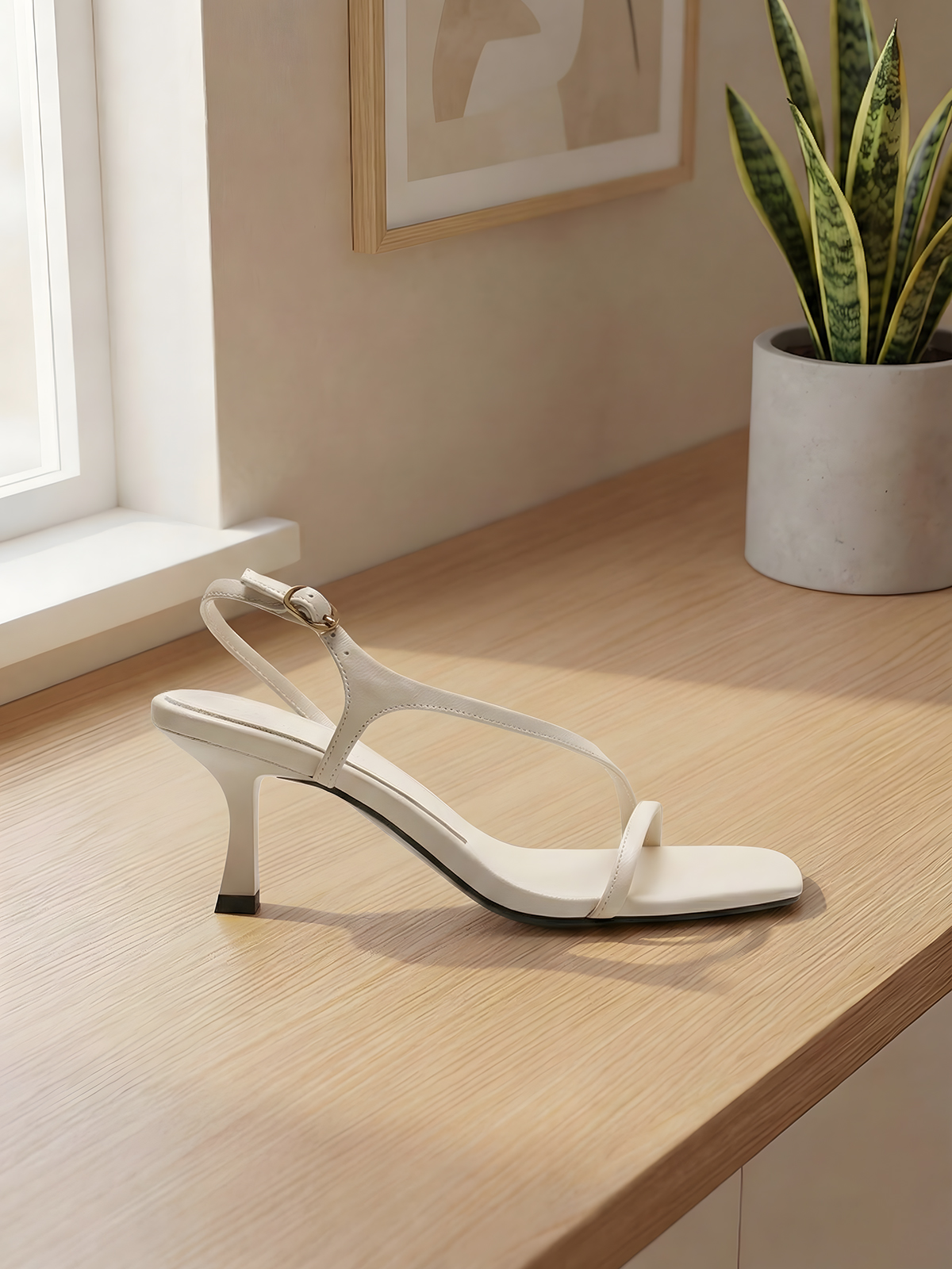 Elegant Genuine Leather Strapp - Women'S Shoes Kitten Heels recensie en prijs