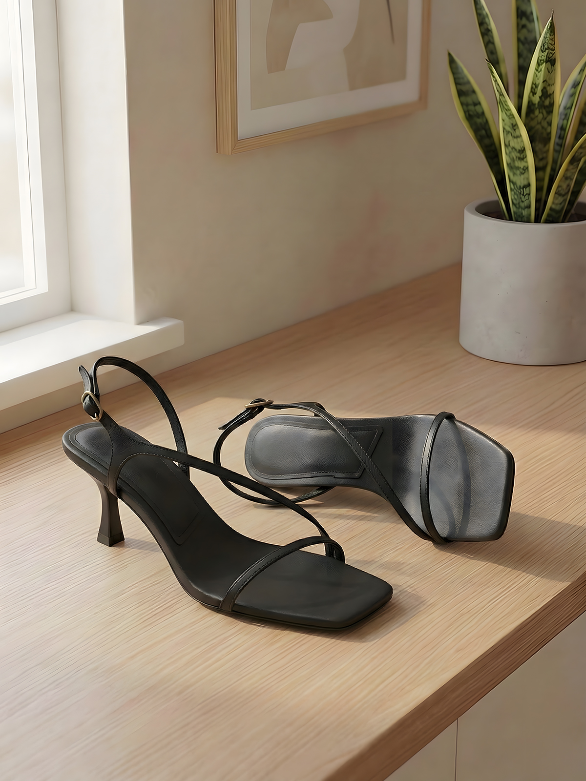 Elegant Genuine Leather Strapp - Women'S Shoes Kitten Heels recensie en prijs