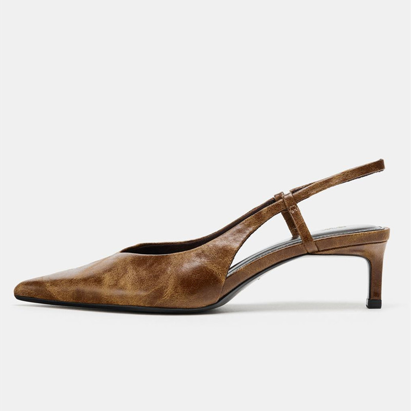 Retro Brown Kitten Heel Design - Women Shoes Brown Colour recensie en prijs