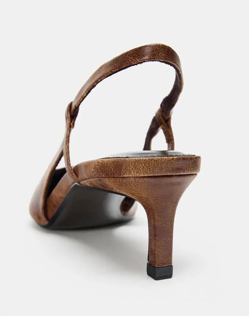 Retro Brown Kitten Heel Design - Women Shoes Brown Colour recensie en prijs