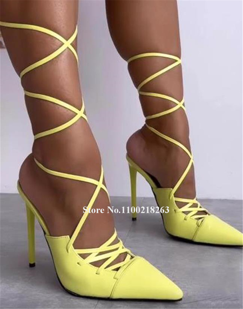 Lace-up Thin Heel Sandals Newe - Women'S Shoes Yellow recensie en prijs