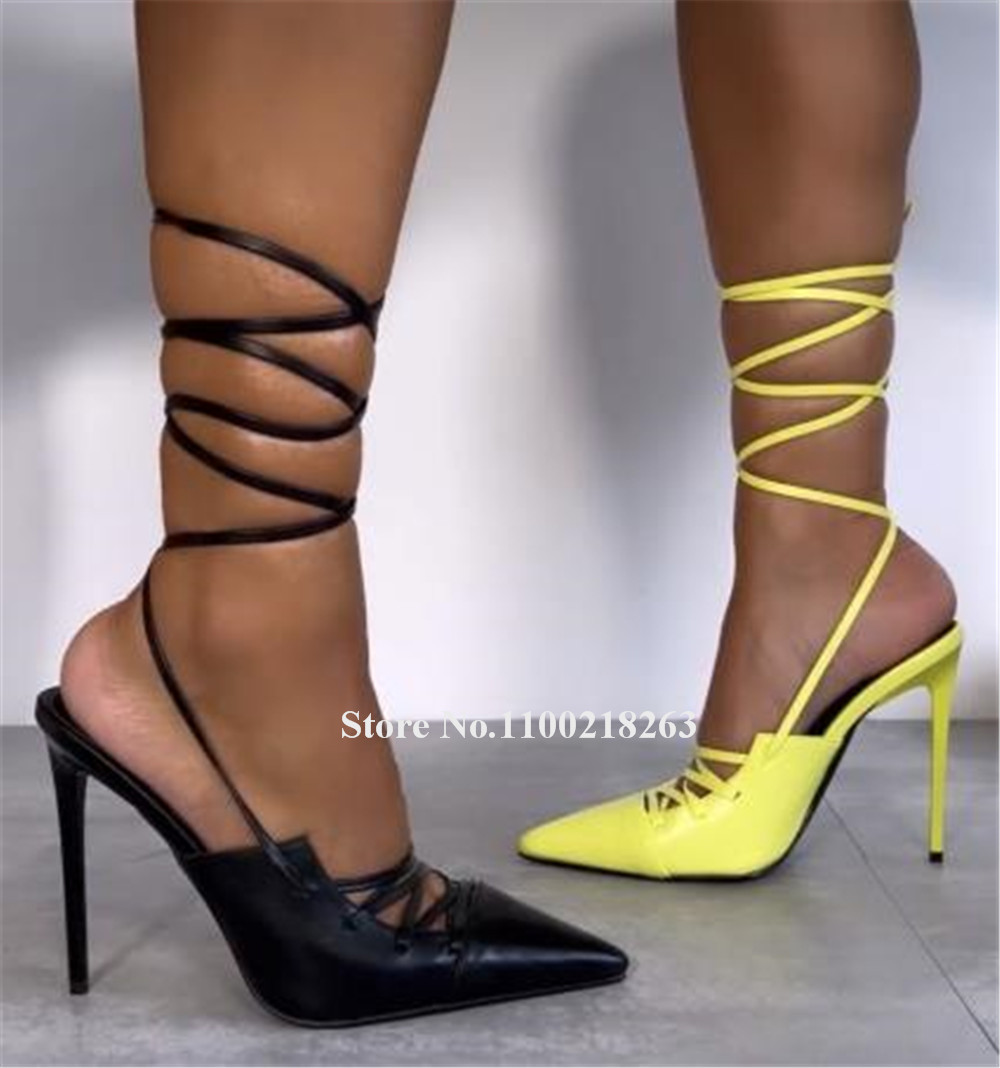 Lace-up Thin Heel Sandals Newe - Women'S Shoes Yellow recensie en prijs